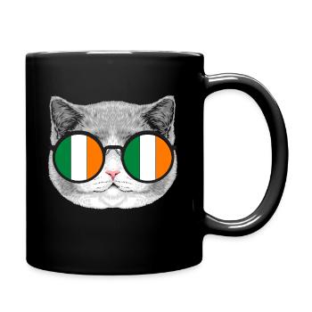 Lunettes de soleil chat Irlande - Mug uni - noir - Droite