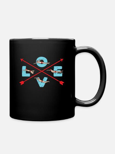 Vintage I Love Swim Schwimmer Schwimmen Geschenk - Tasse einfarbig - Schwarz