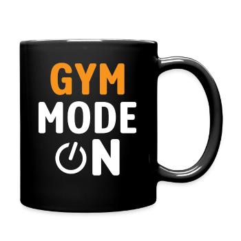 Gym mode on - Tasse einfarbig - Schwarz - Rechts