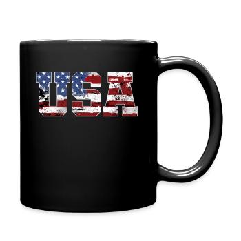 USA American flag - Full Colour Mug - black - Right