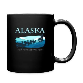 Alaska Hundeschlitten Tour Schlittenhunde Yukon - Tasse einfarbig - Schwarz - Rechts