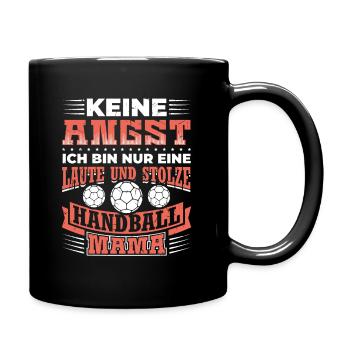 Stolze Handball Mama Handballer Handballspiel - Tasse einfarbig - Schwarz - Rechts