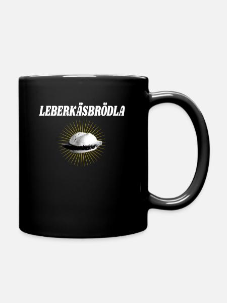 Leberkäse Brötchen Lustiges Franken Geschenk - Tasse einfarbig - Schwarz