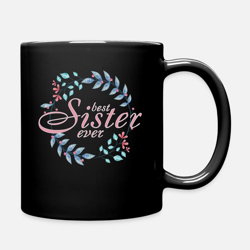 Beste Schwester - Tasse einfarbig - Schwarz