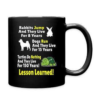 Turtles live 150 years of Chill Turtle Chill - Full Colour Mug - black - Right