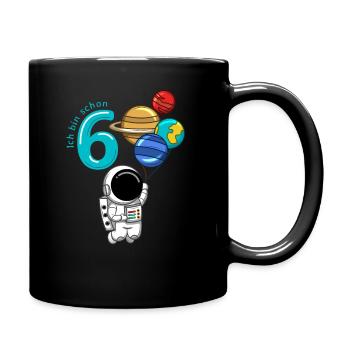 6 Jahre Astronaut Geburtstag - Tasse einfarbig - Schwarz - Rechts
