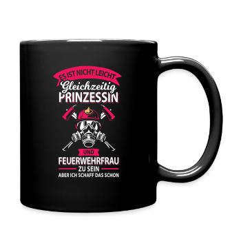 Prinzessin Feuerwehrfrau Freiwillige - Tasse einfarbig - Schwarz - Rechts