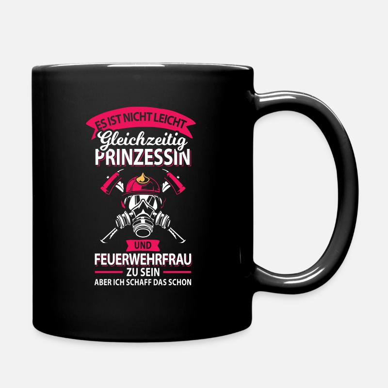 Prinzessin Feuerwehrfrau Freiwillige - Tasse einfarbig - Schwarz