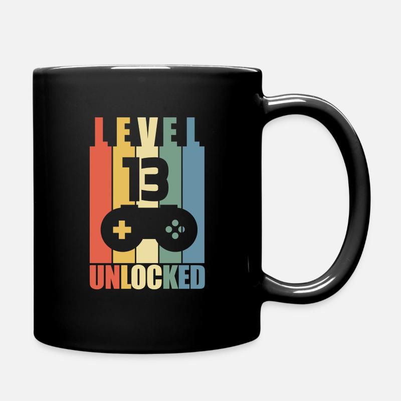Level 13 13. Geburtstag Gaming Gamer Geschenk - Tasse einfarbig - Schwarz