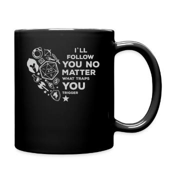 RPG Role Playing Game Gift Valentine's Day D20 Heart - Full Colour Mug - black - Right