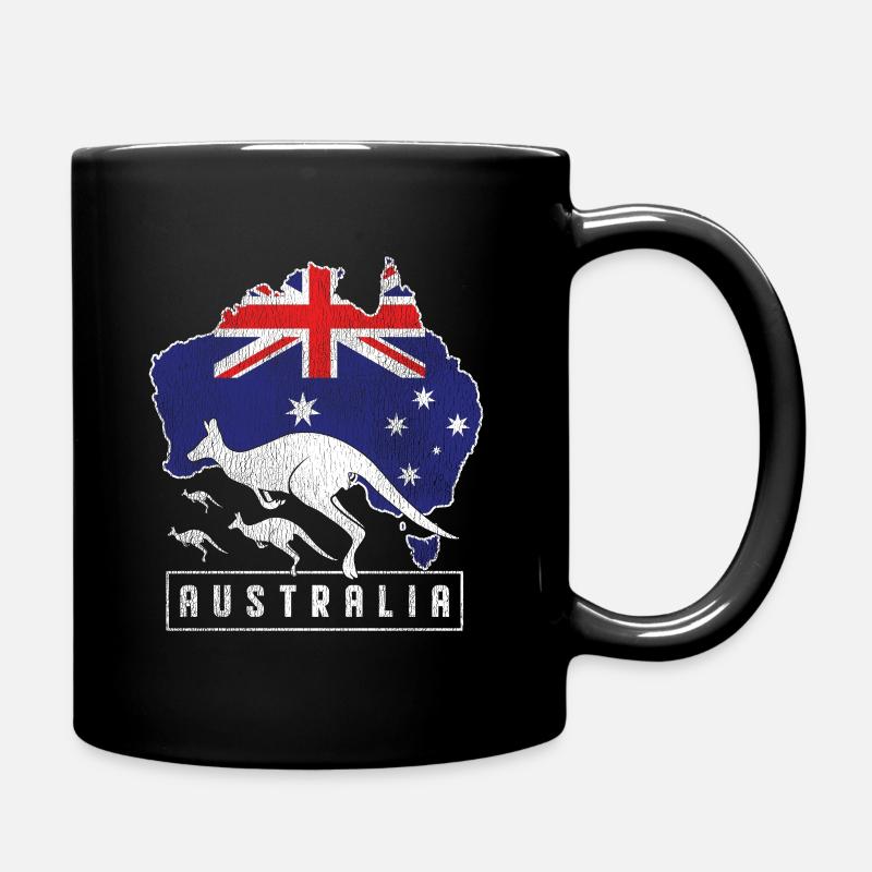 Australien Känguru - Tasse einfarbig - Schwarz