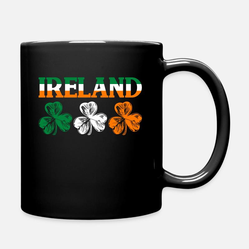 Ireland shamrock flag - Full Colour Mug - black