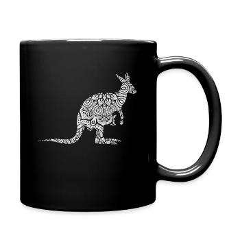 Känguru - Tasse einfarbig - Schwarz - Rechts