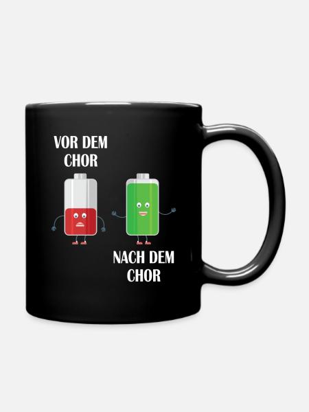 Vor dem Chor-Nach dem Chor - Tasse einfarbig - Schwarz