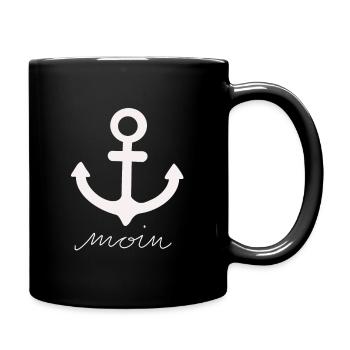 Anker moin. Das maritime Geschenk - Tasse einfarbig - Schwarz - Rechts
