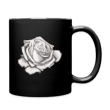 White Rose - White Rose - gift idea for everyone - Full Colour Mug - black - Right