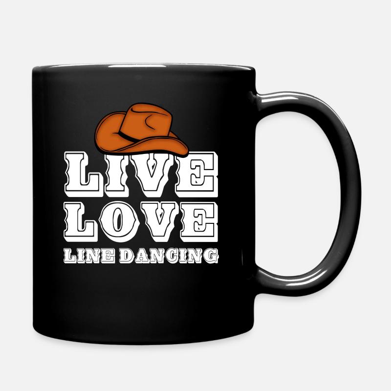 Linedance, Line dancing Musik - Tasse einfarbig - Schwarz