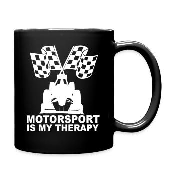 Motorsport Rennwagen Rennflagge Sportwagen Rennen - Tasse einfarbig - Schwarz - Rechts