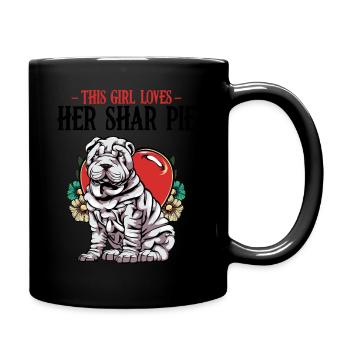 Shar Pei - Tasse einfarbig - Schwarz - Rechts