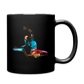 Pilates Übung - Tasse einfarbig - Schwarz - Rechts