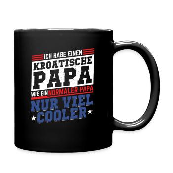 Kroatien Kroatisch Zagreb Geschenk - Tasse einfarbig - Schwarz - Rechts