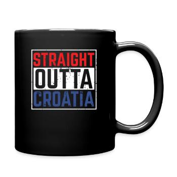 Kroatien Kroatisch Zagreb Geschenk - Tasse einfarbig - Schwarz - Rechts