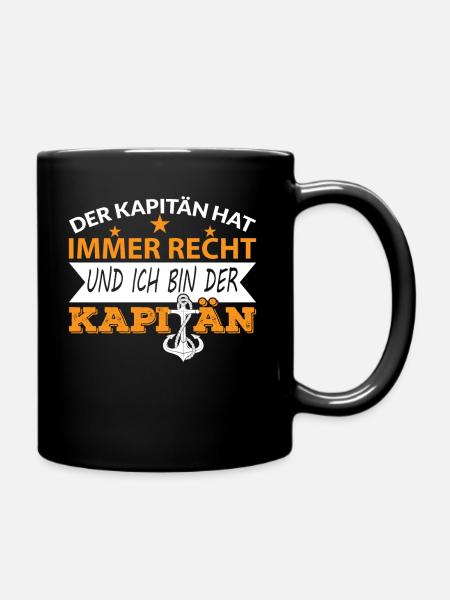 DER KAPITÄN HAT IMMER RECHT ICH BIN DER KAPITÄN - Tasse einfarbig - Schwarz
