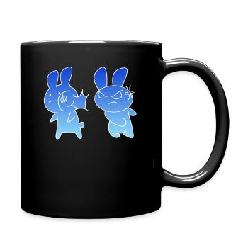 Baka Rabbit Face Slapping Japan funny gift - Full Colour Mug - black - Right