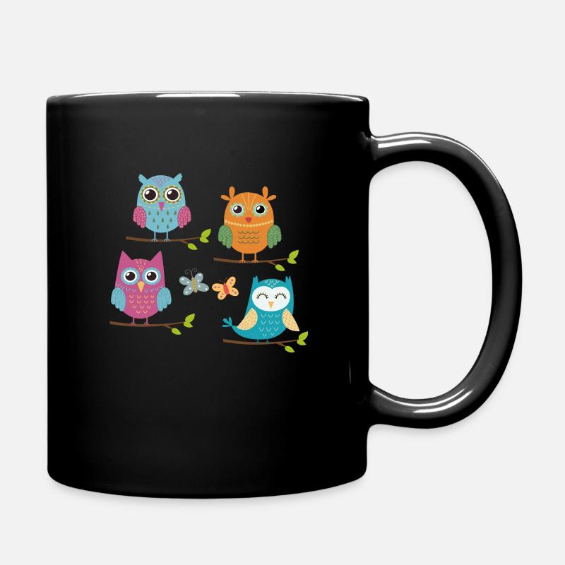 Eule - Tasse einfarbig - Schwarz
