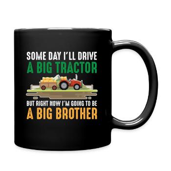 Toddler brother tractor big son sibling - Full Colour Mug - black - Right
