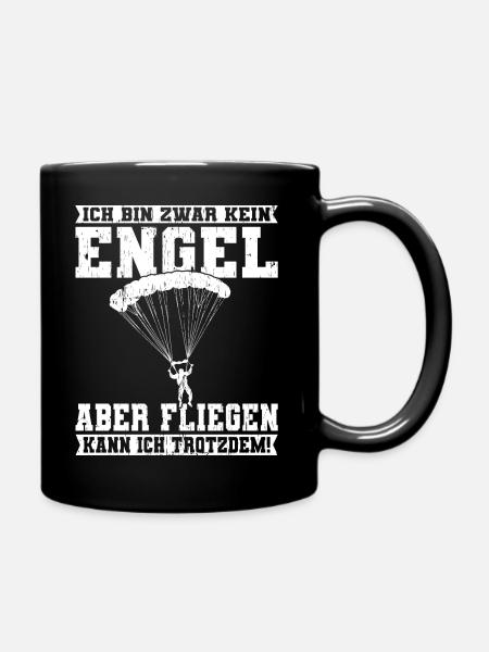 Fallschirm Sprung Geschenk Fallschirmspringer - Tasse einfarbig - Schwarz