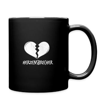 Herzensbrecher - Tasse einfarbig - Schwarz - Rechts