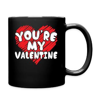 Tu es mon Valentine lettrage avec coeur Valentin - Mug uni - noir - Droite