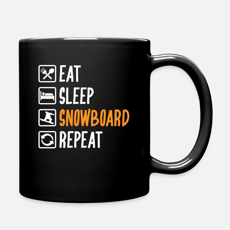 Eat Sleep Snowboard Repeat - Tasse einfarbig - Schwarz