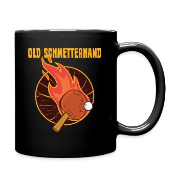 Old Schmetterhand Tischtennis Ping-Pong - Tasse einfarbig - Schwarz - Rechts