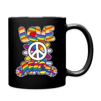 costume hippie 60s 70s Love Peace Flower - Mug uni - noir - Droite