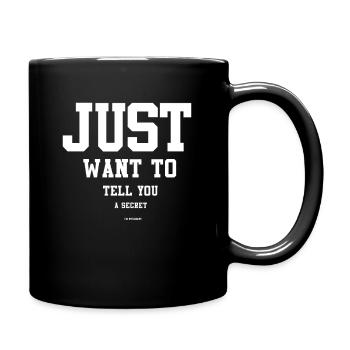 Schwangerschaft Schwanger Babybauch Baby Geschenk - Tasse einfarbig - Schwarz - Rechts