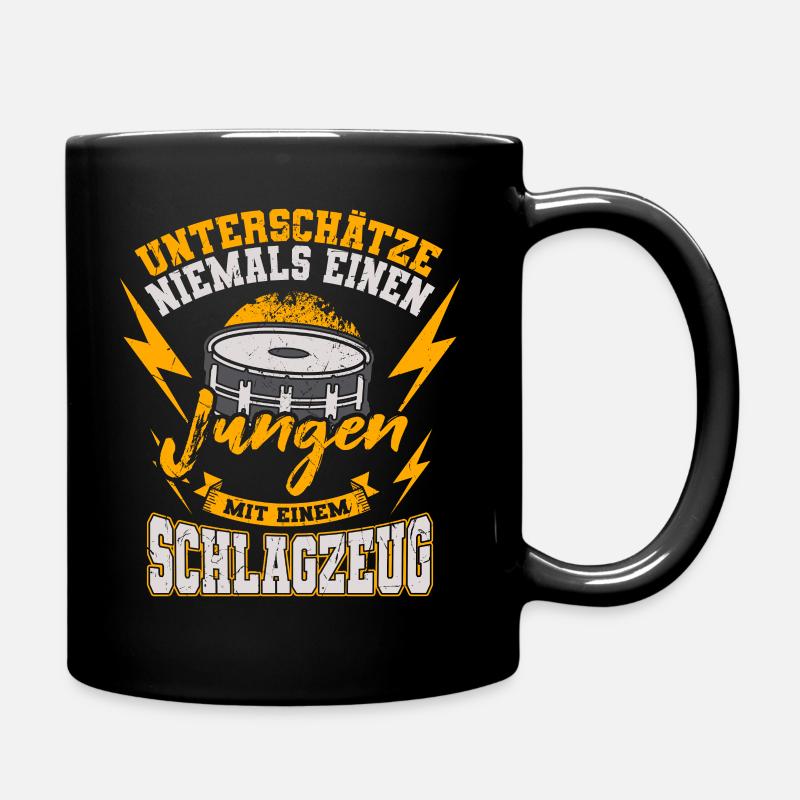 Drummer Junge Schlagzeuger Kinder Schlagzeug - Tasse einfarbig - Schwarz