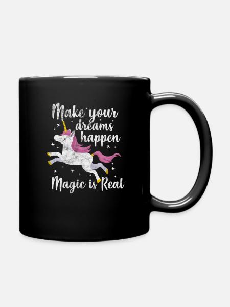 Einhorn Unicorn Pferd Einhörner Märchen Geschenk - Tasse einfarbig - Schwarz