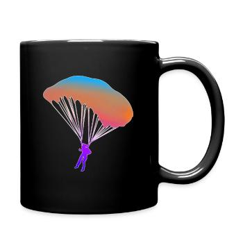 Fallschirmspringer Gleitschirm Fallschirm Geschenk - Tasse einfarbig - Schwarz - Rechts