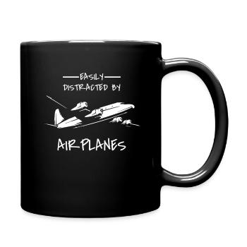 Flugzeug-Pilot - Tasse einfarbig - Schwarz - Rechts