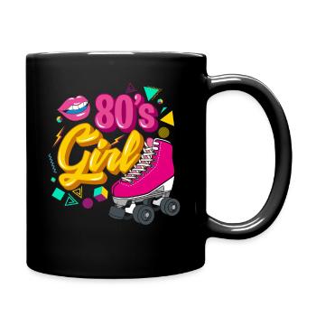 80er Jahre Party Outfit Kostüm Verkleidung 80s - Tasse einfarbig - Schwarz - Rechts