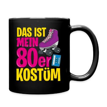 80er Jahre Party Outfit Kostüm Verkleidung 80s - Tasse einfarbig - Schwarz - Rechts