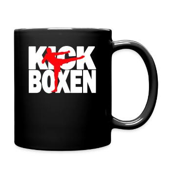 Kickboxen - Kickboxing Kickboxer Kickboxerin - Tasse einfarbig - Schwarz - Rechts
