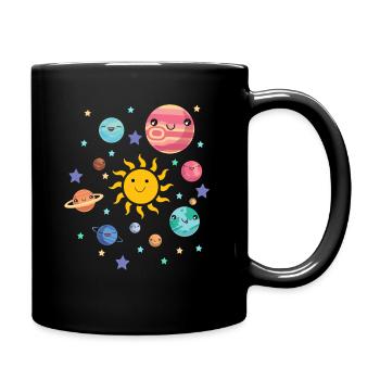 Planètes du système solaire astronomie spatiale enfants - Mug uni - noir - Droite