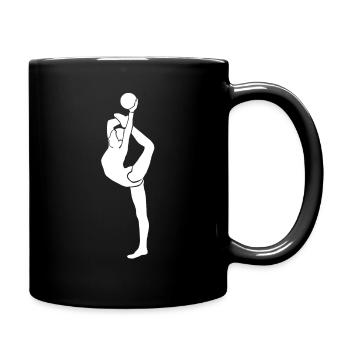 Rhythmische Sportgymnastik mit Ball - Tasse einfarbig - Schwarz - Rechts