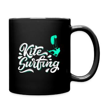 Kite Surfen - Tasse einfarbig - Schwarz - Rechts