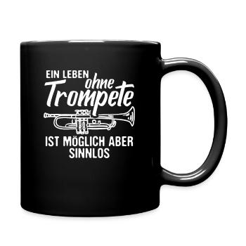 Trompete - Tasse einfarbig - Schwarz - Rechts