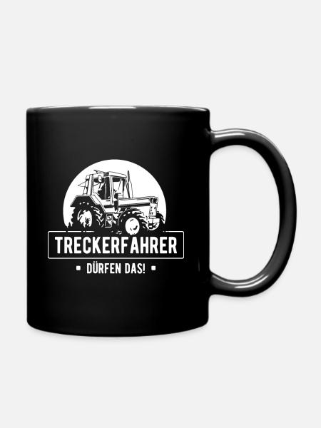 Treckerfahrer dürfen das lustiges Traktorfahrer Ge - Tasse einfarbig - Schwarz