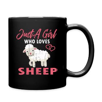 juste une fille qui aime les moutons - Mug uni - noir - Droite